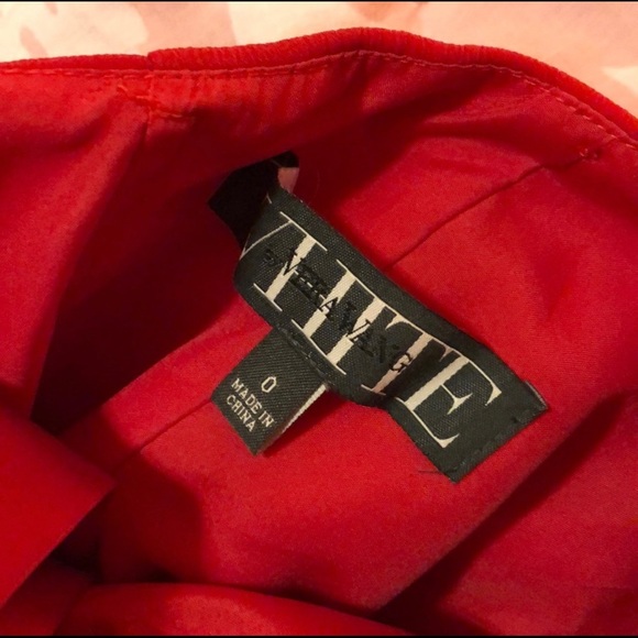 Vera Wang Red One Shoulder Dress with Ruffles - Picture 2 of 2